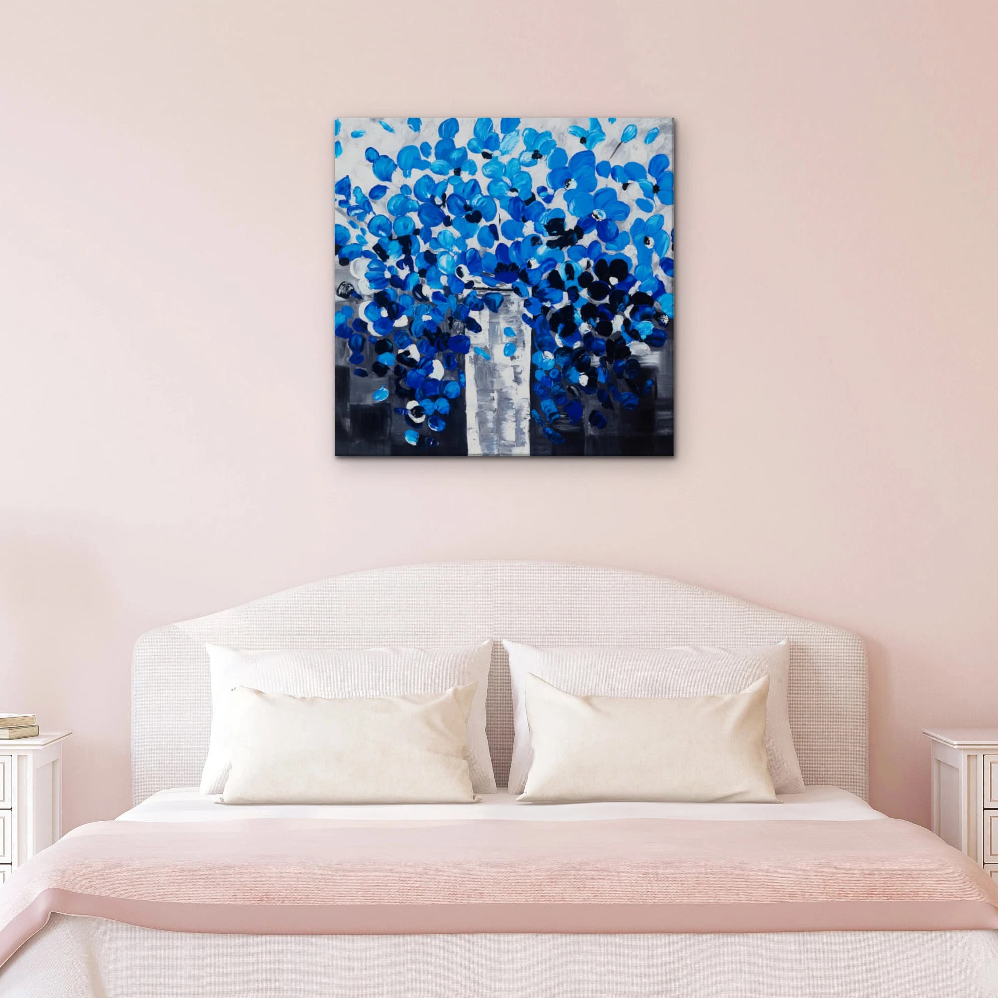 아름다운 파란 꽃 그림 (50X50CM) 이미지 10
