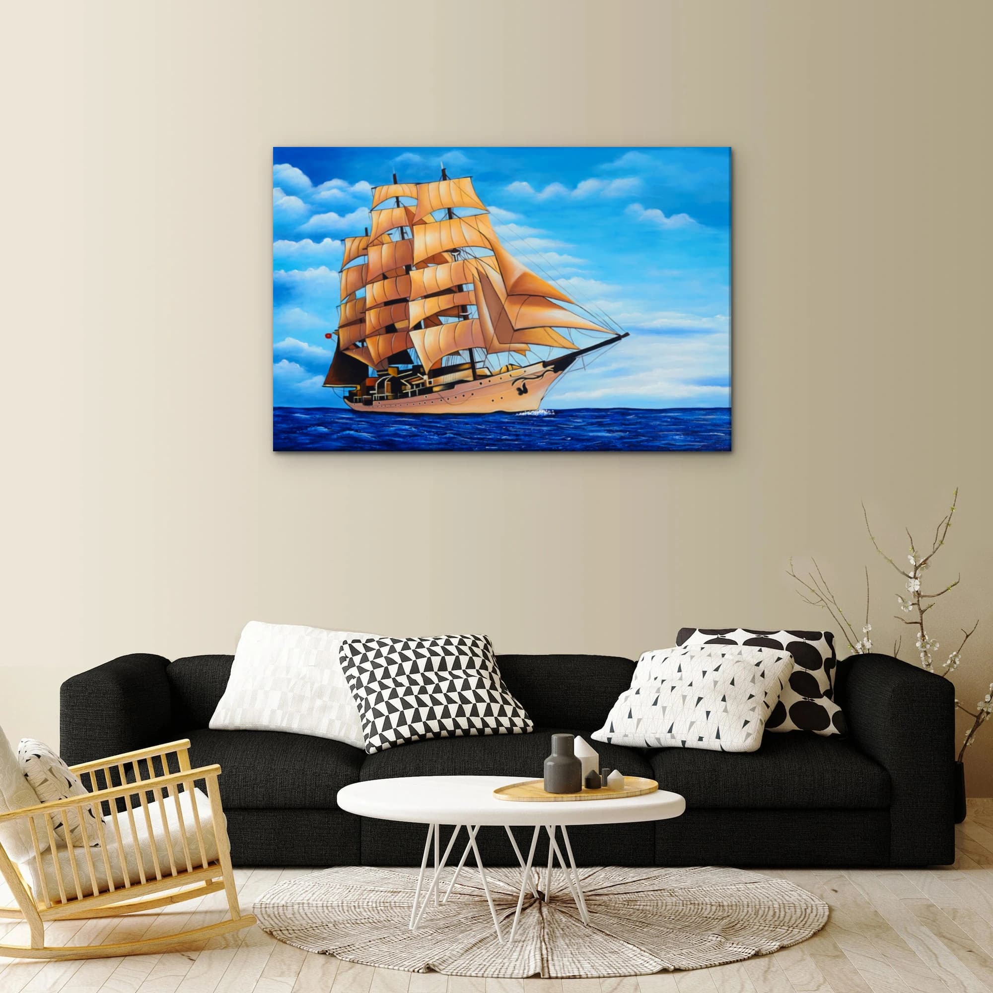 배 그림 (돛단배 그림) 60X90CM 이미지 9