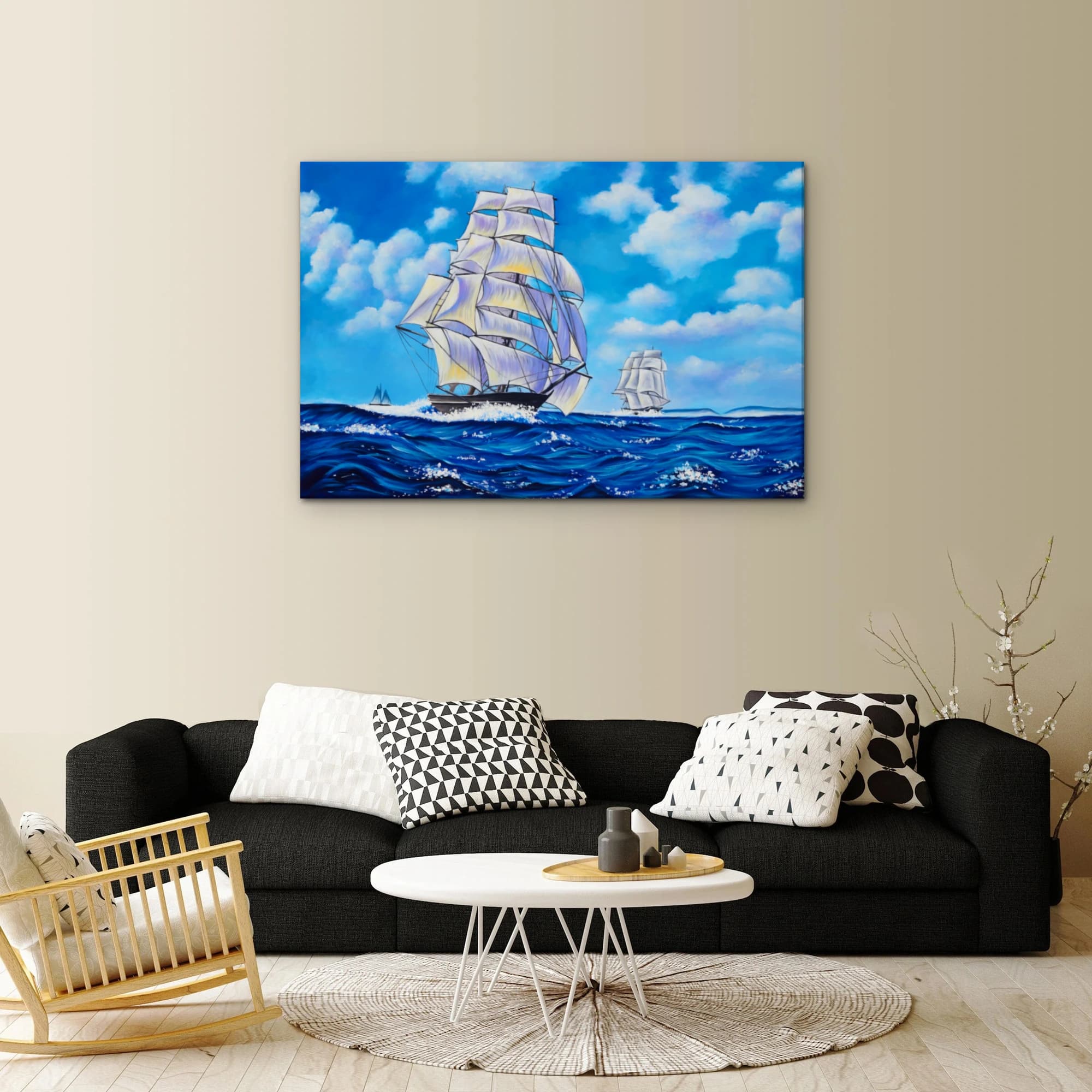배 그림 3 (돛단배 바다 그림) 60X90CM 이미지 7