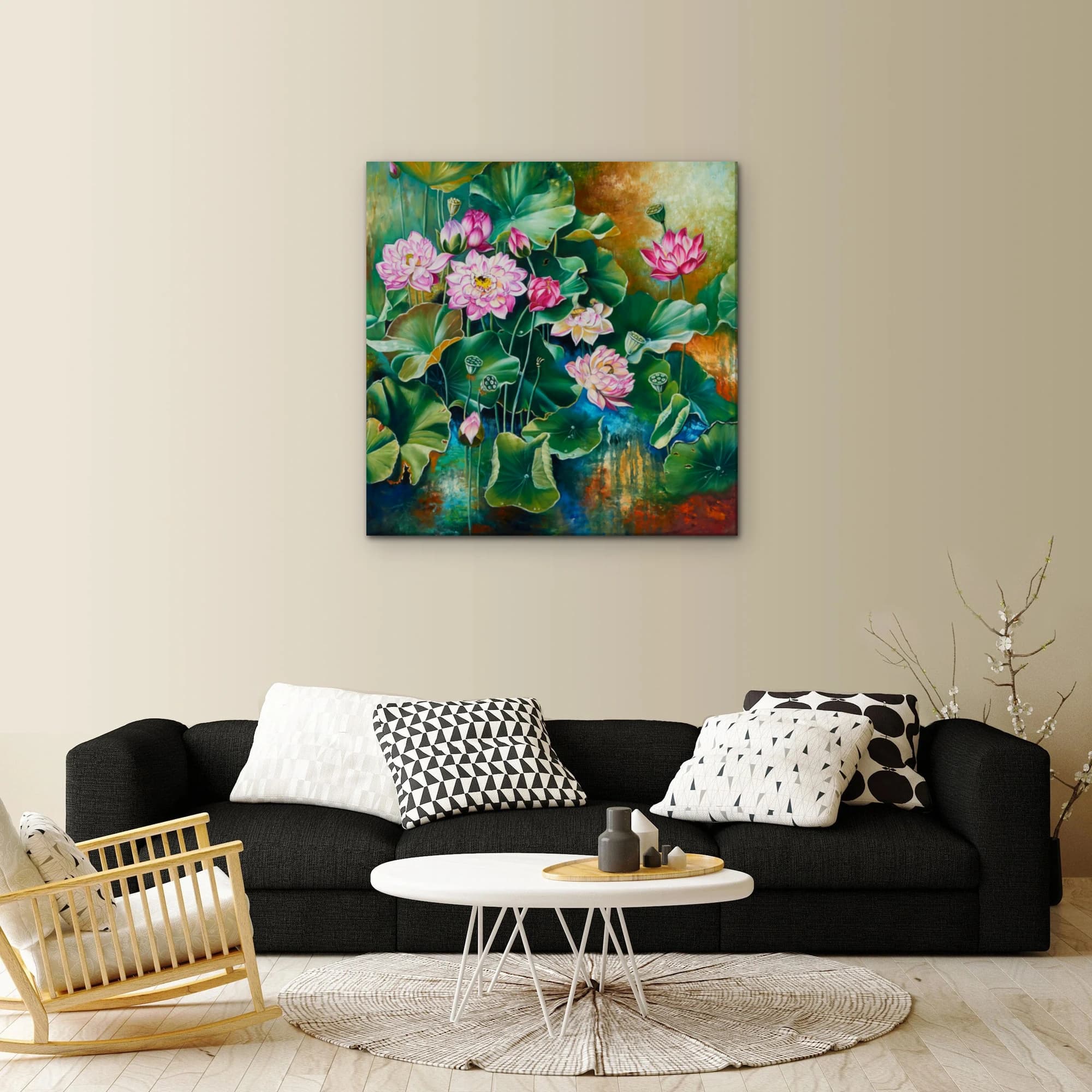 연꽃 그림 3 (70X70CM) 이미지 9