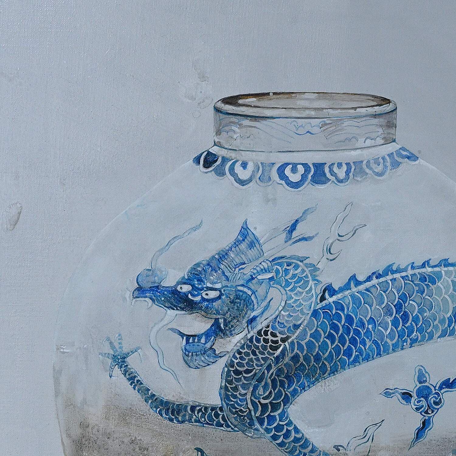 항아리 그림 – 청화백자 운룡문 이미지 3