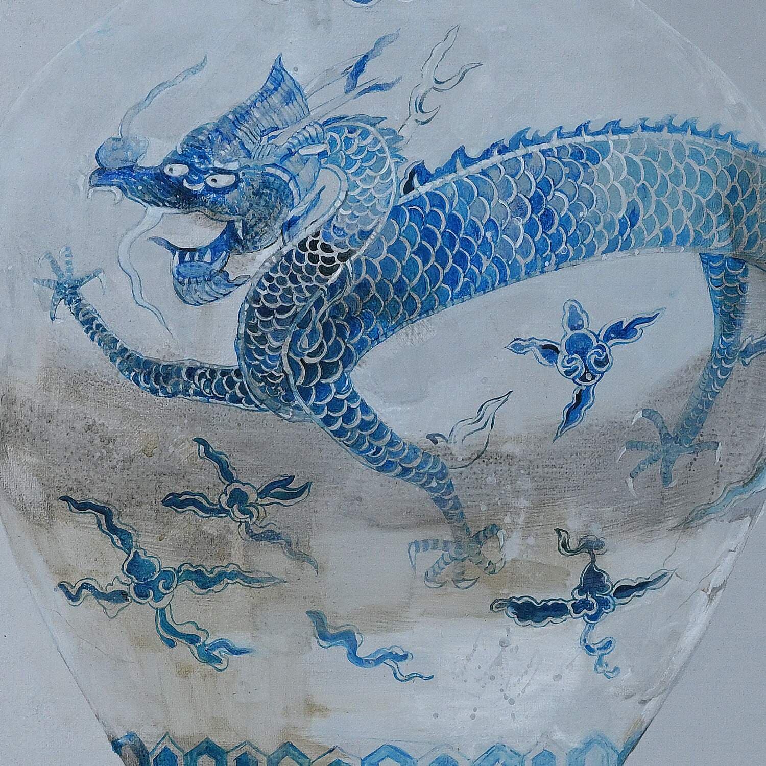 항아리 그림 – 청화백자 운룡문 이미지 2