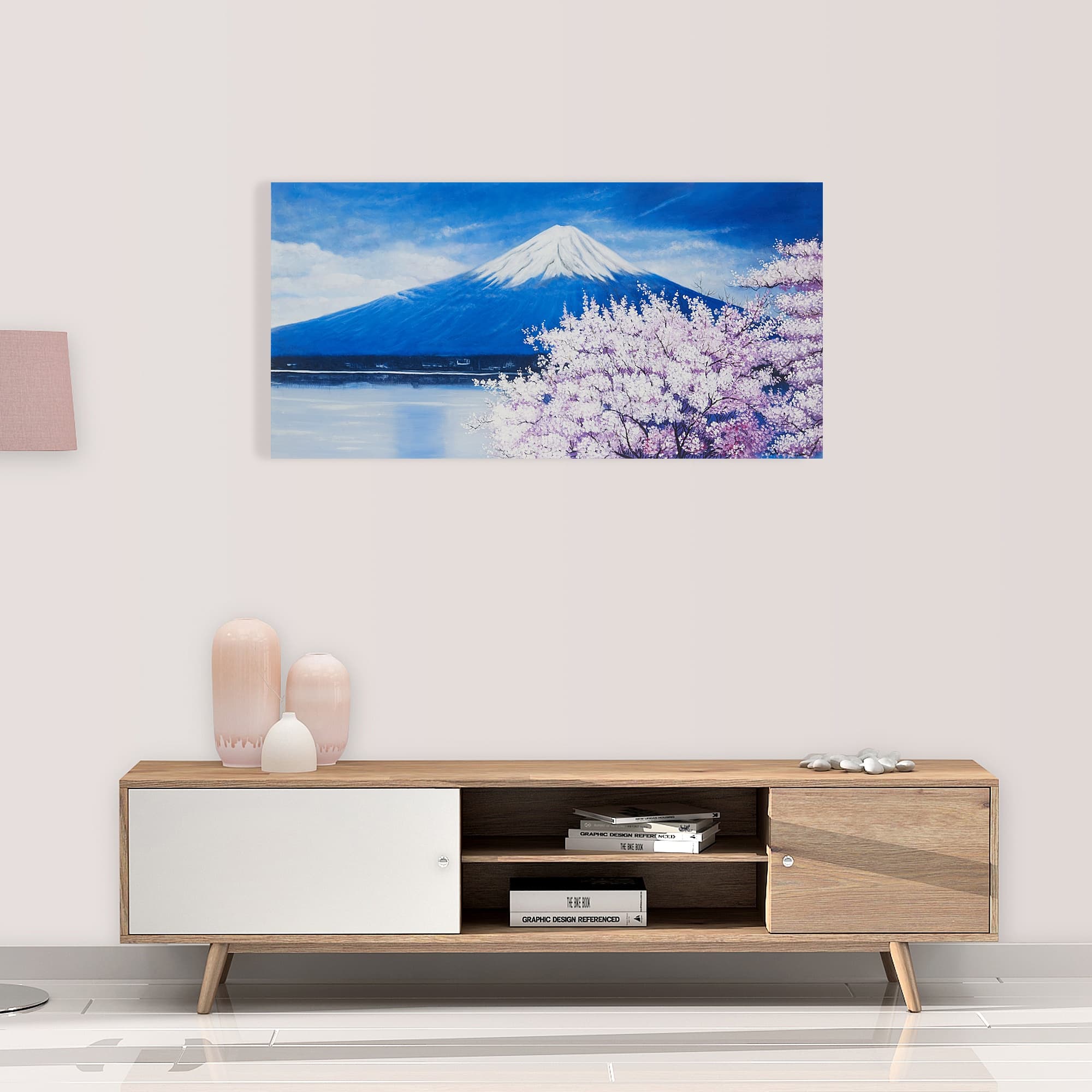 설산의 봄날 풍경화 그림 (50X100CM) 이미지 3