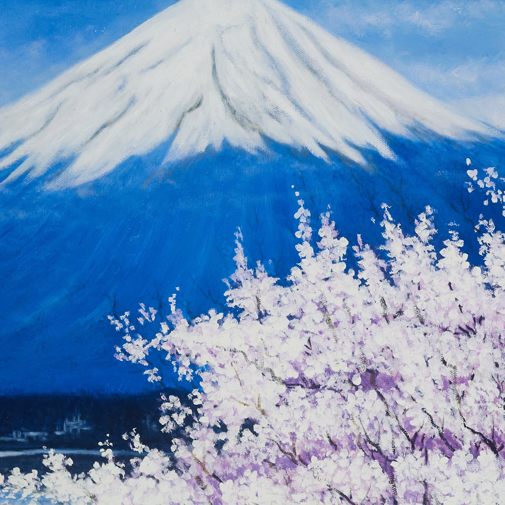 설산의 봄날 풍경화 그림 (50X100CM) 이미지 6