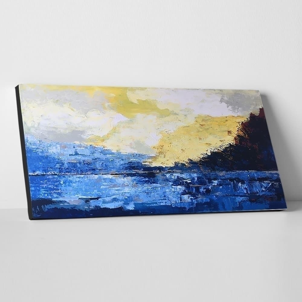 Blue Lake Abstract Landscape Painting image 2
