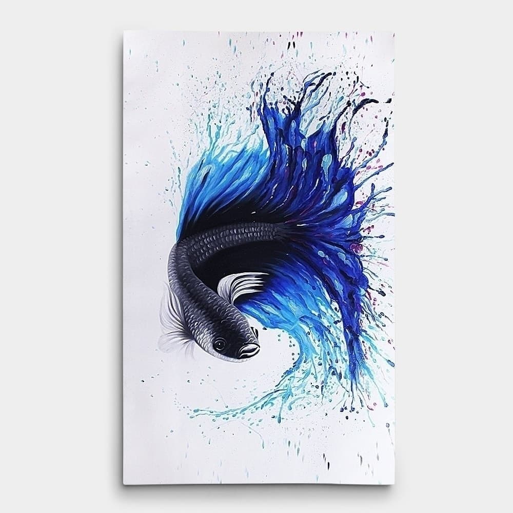 베타 물고기 유화 그림  2 (108X60CM) image 1