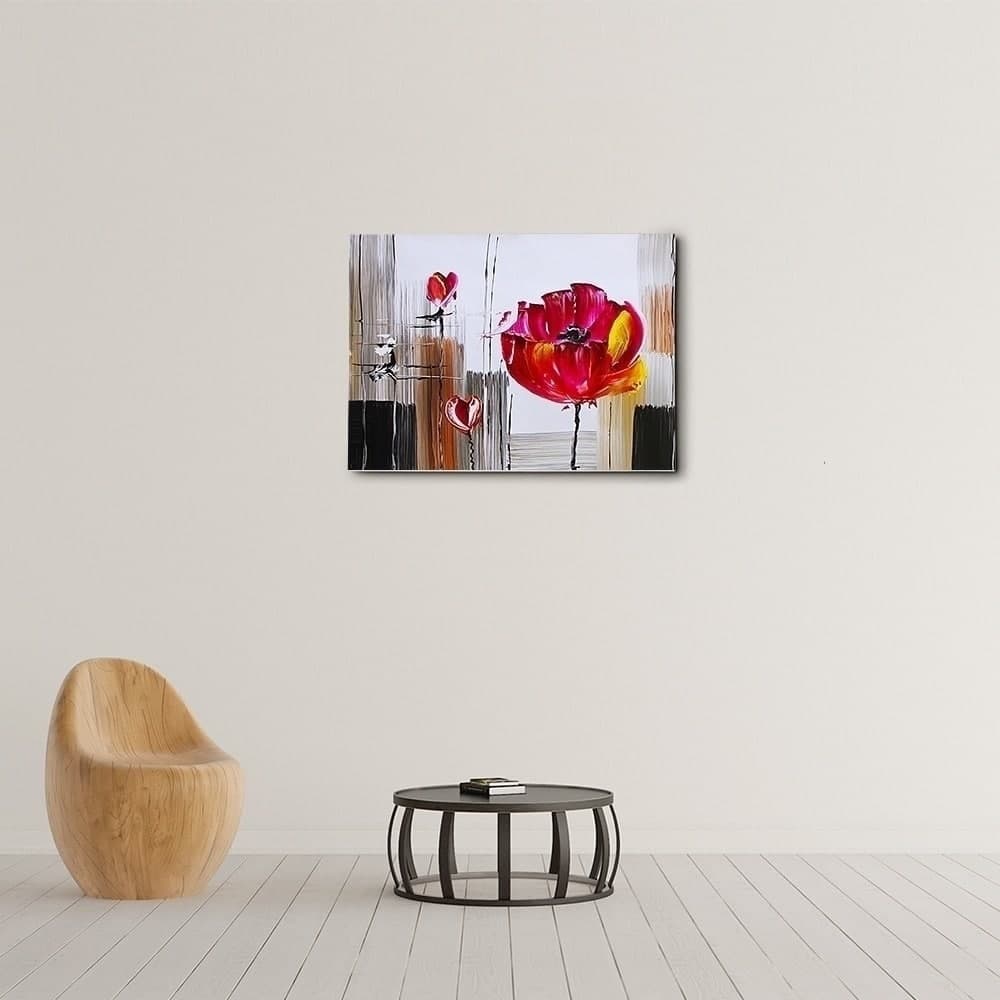 Abstract Red Poppy Flower Painting image 4