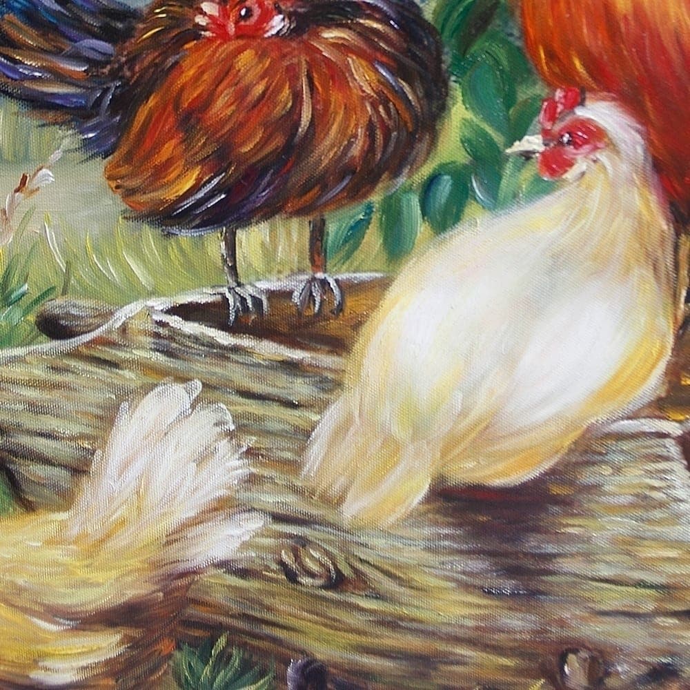 Rooster and Hens on the Farm image 3