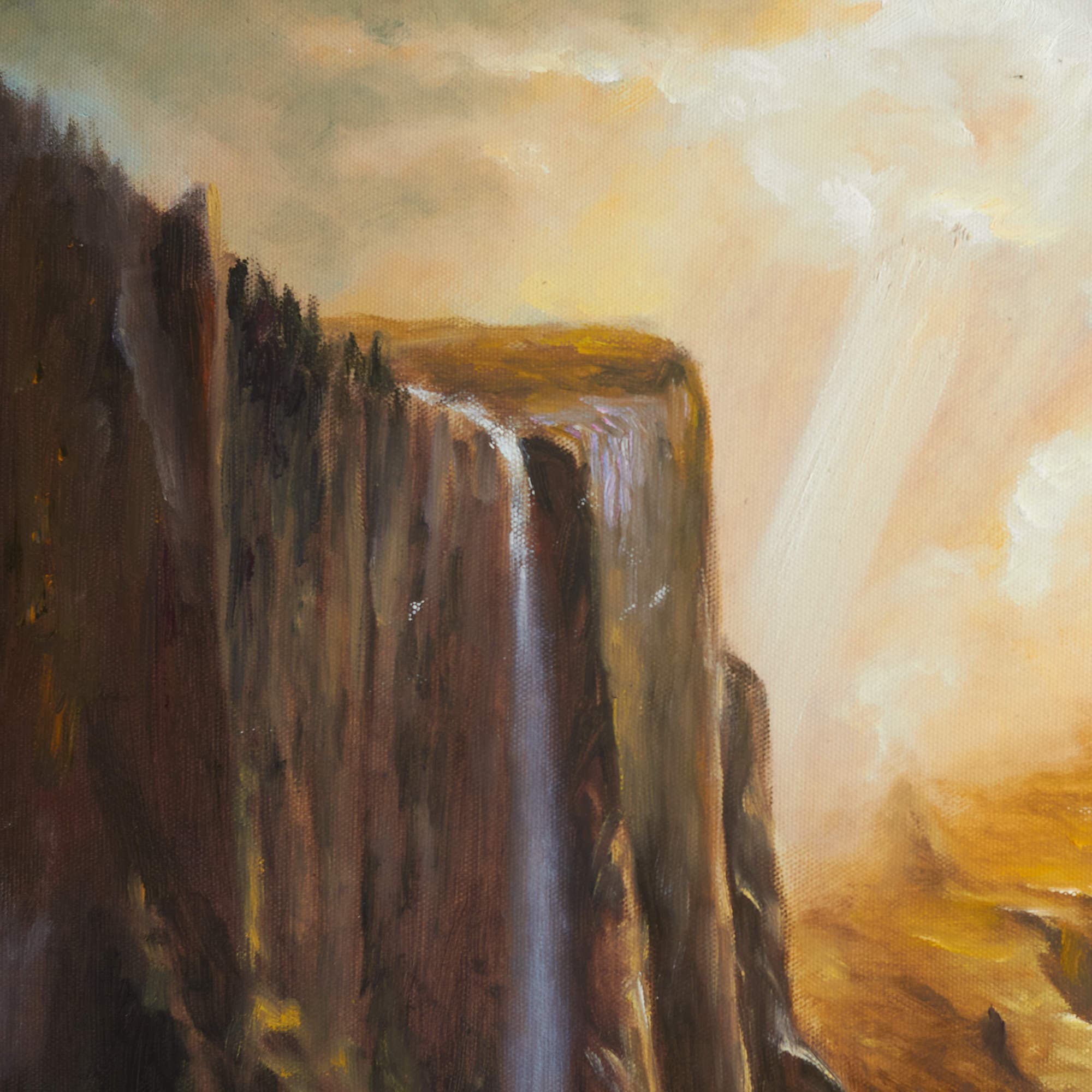 Mountain Gorge with Waterfall and Deer image 4