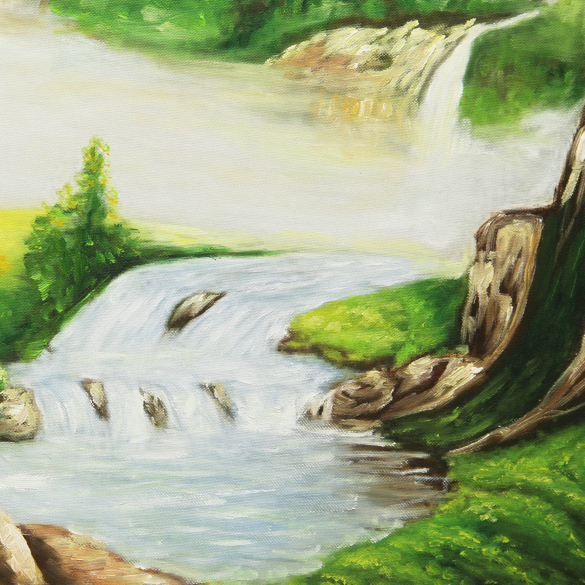 Misty Asian Mountain Village with Waterfall image 6