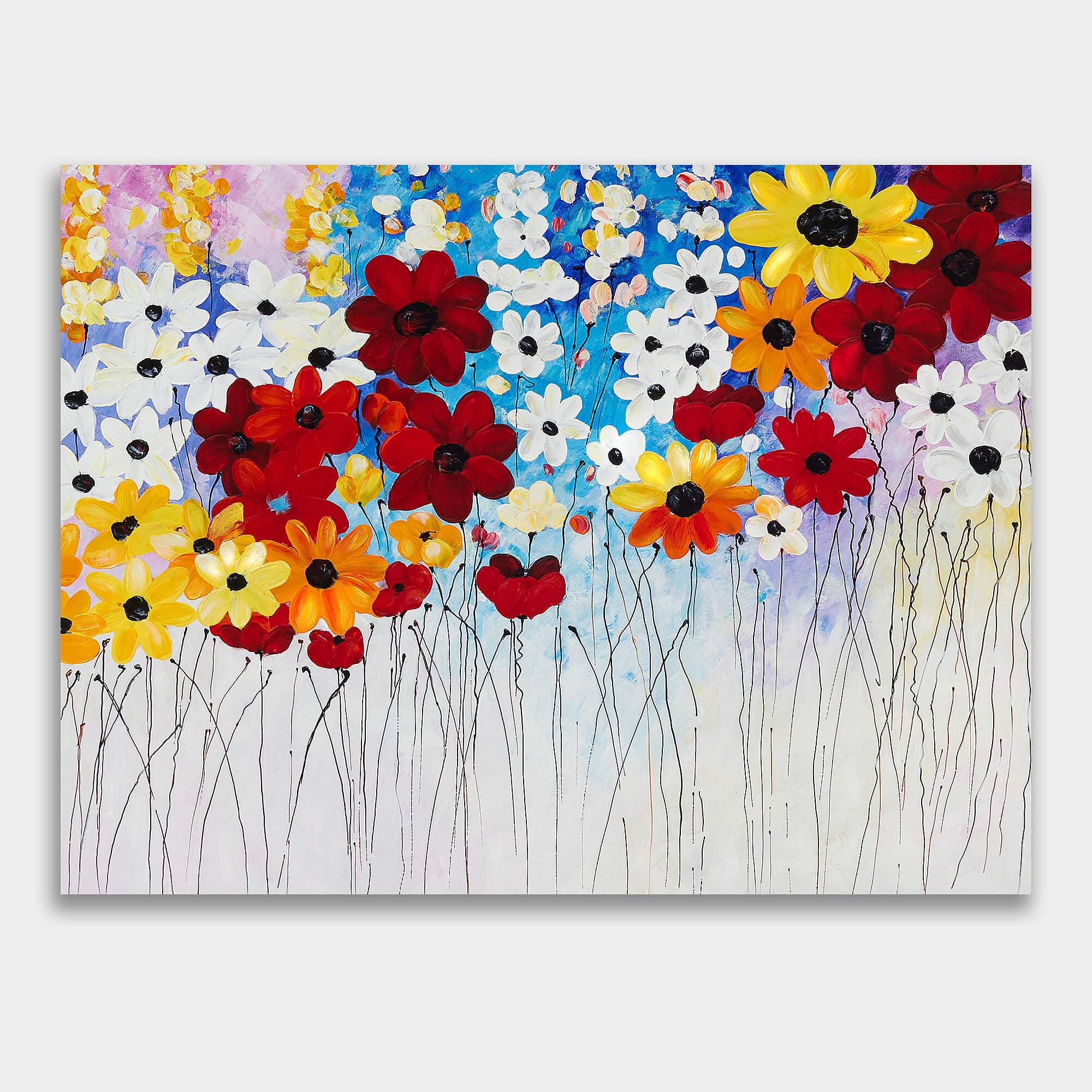 Colorful Wildflower Field Painting