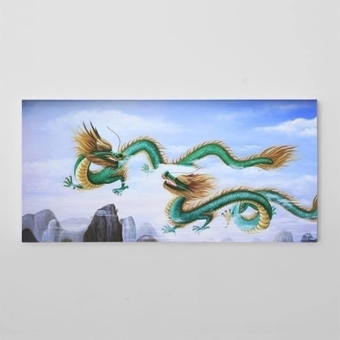 Two Dragons Flying in the Sky