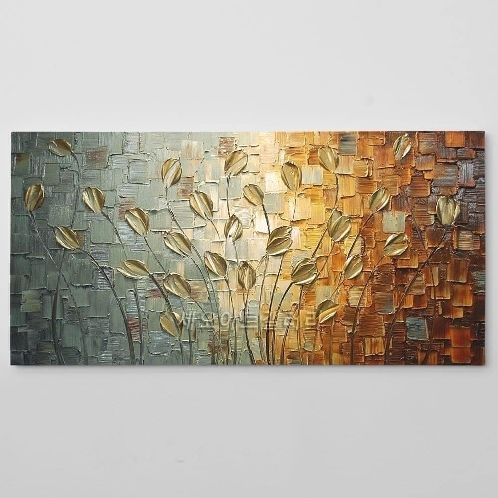 Gold Flower Buds Abstract Painting
