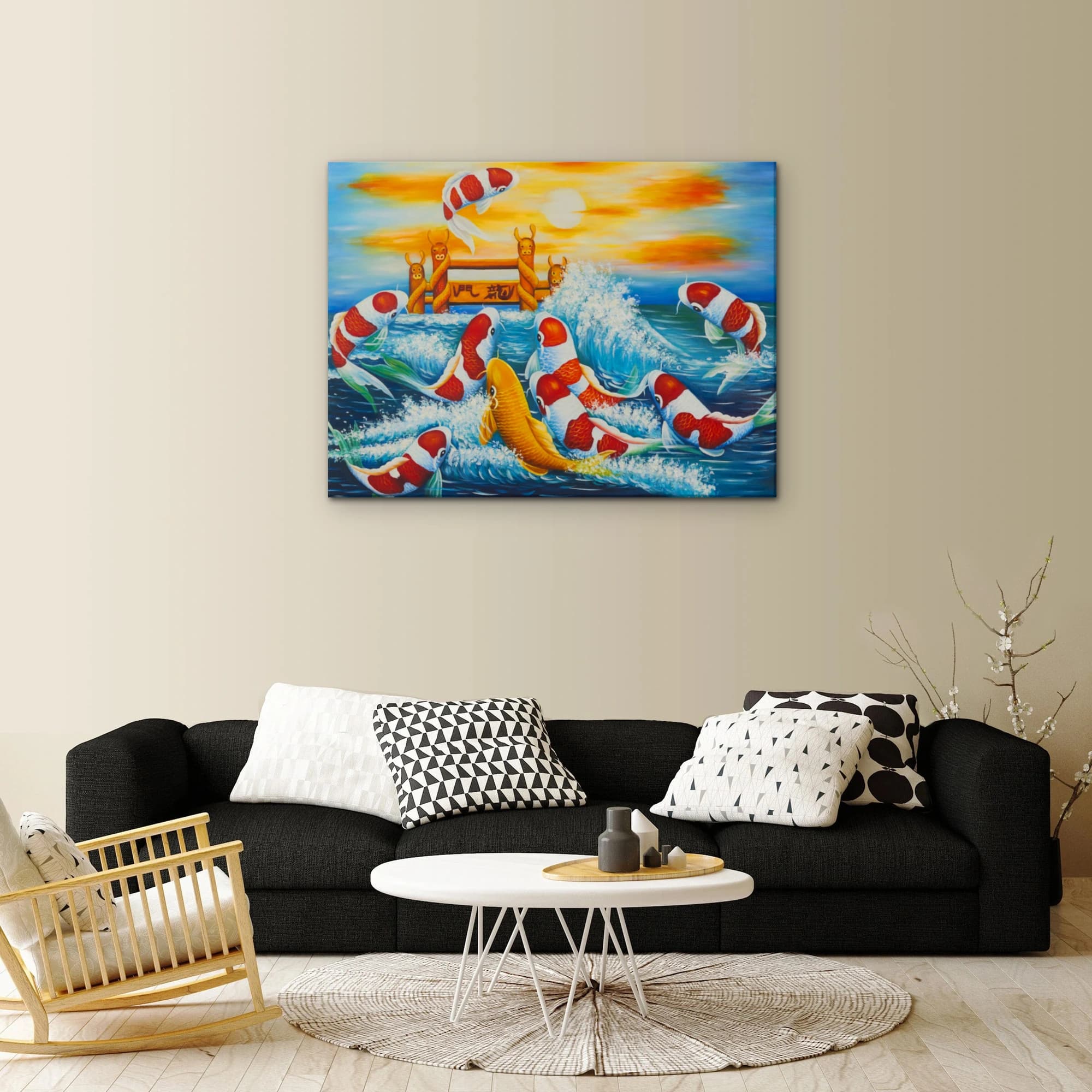 Koi Fish Leaping Through Dragon Gate Waves image 6