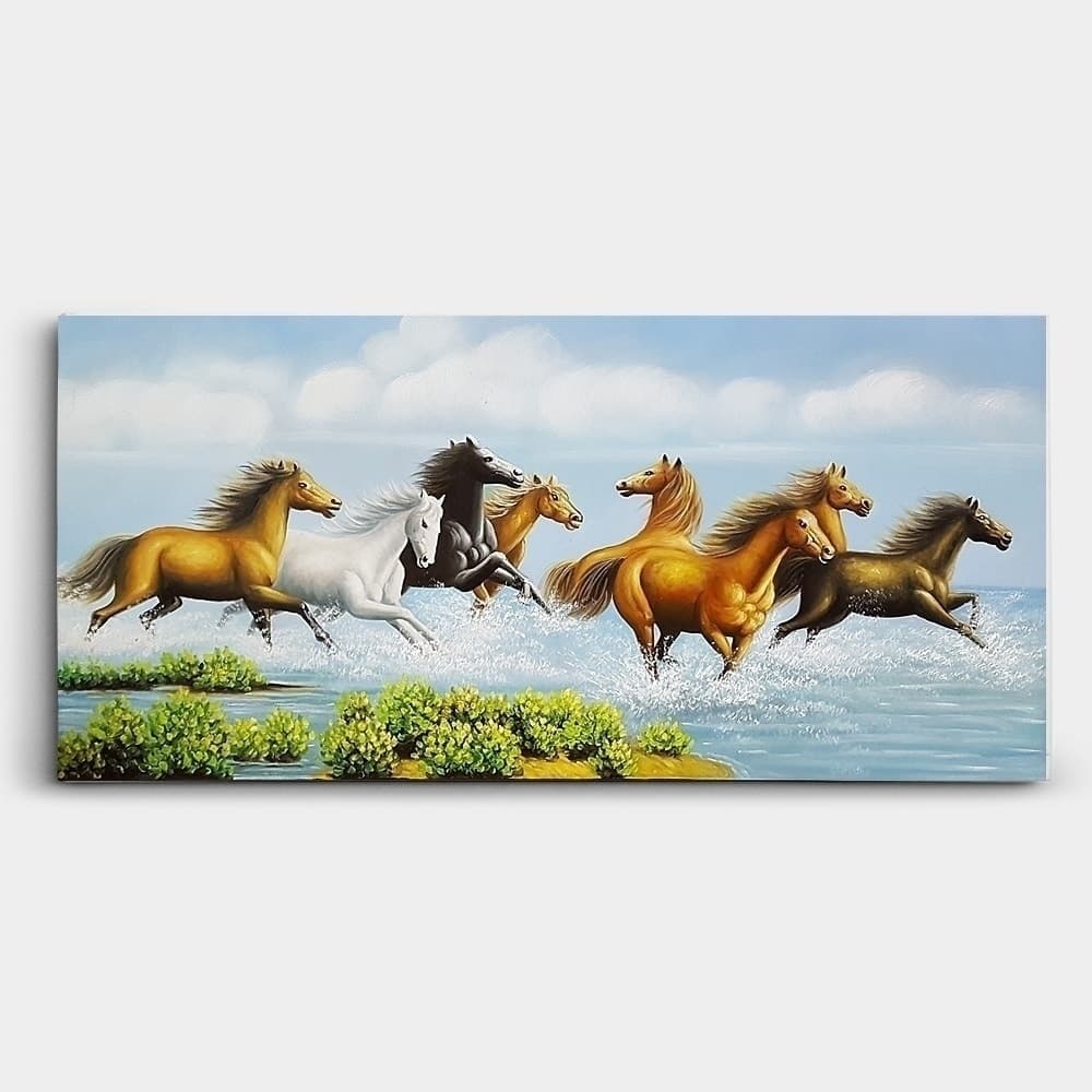 Eight Horses Galloping by the Sea