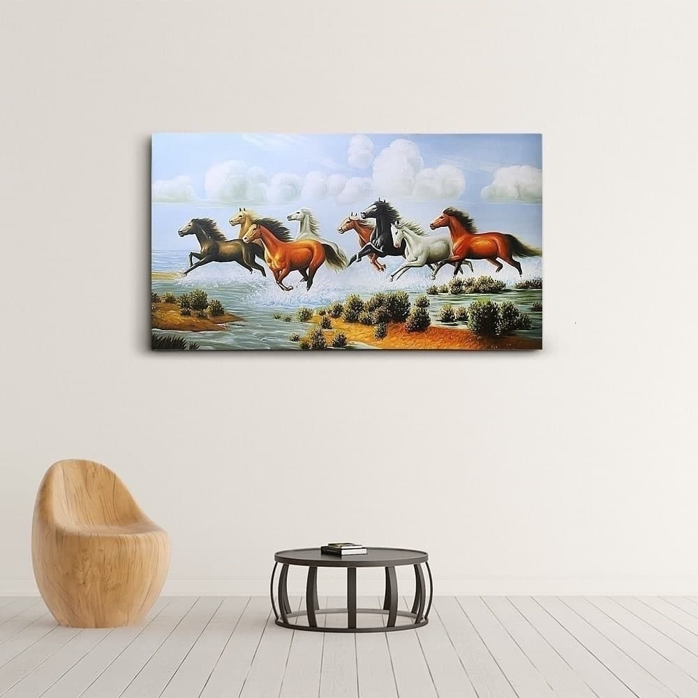 Eight Horses Running Along the Riverside image 6