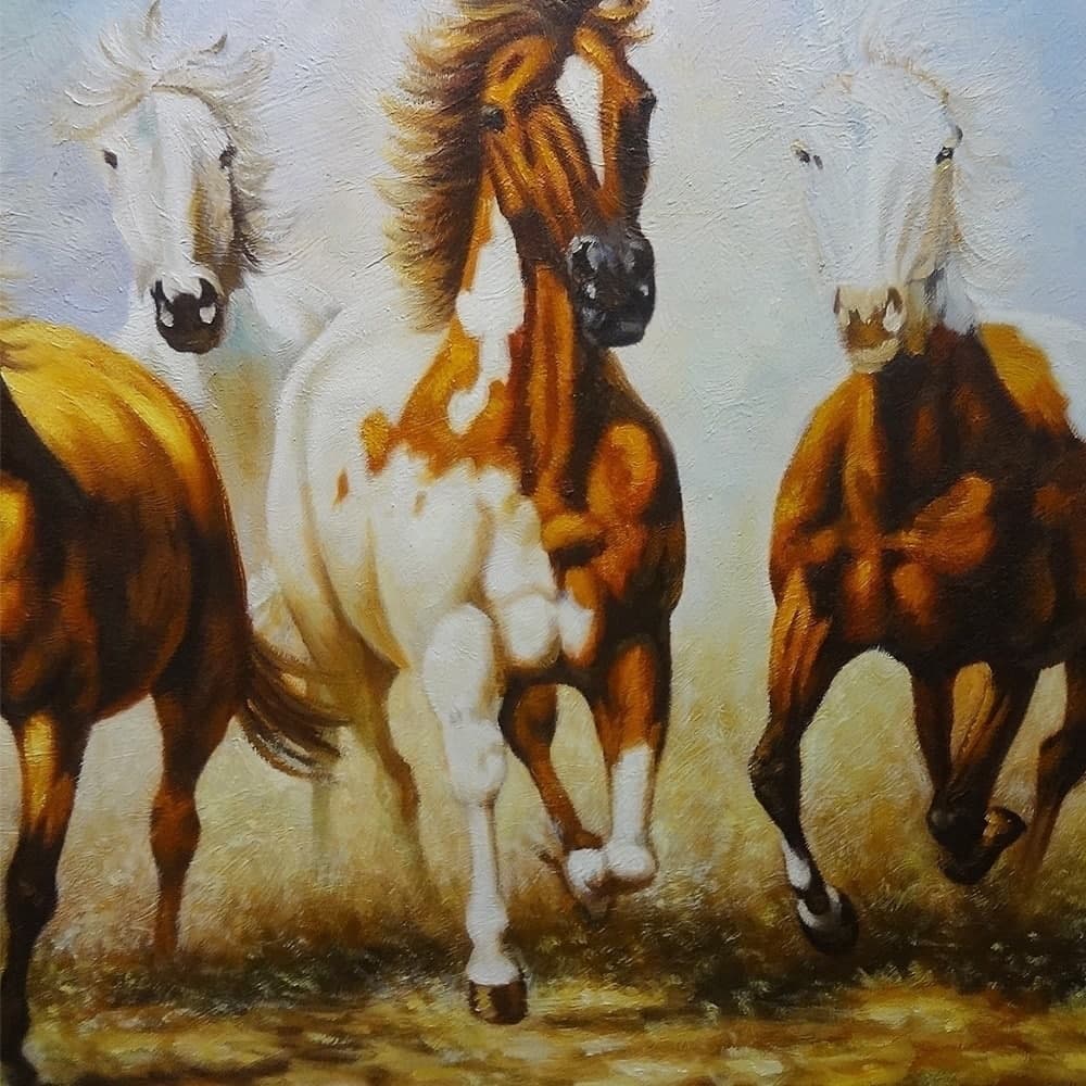 Eight Horses Charging Across Golden Fields image 3
