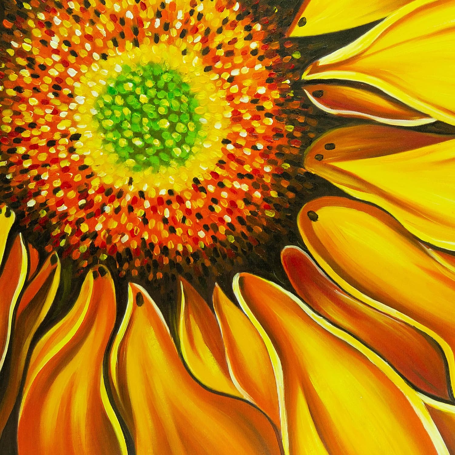 Sunflower Close-Up in Fiery Tones image 5