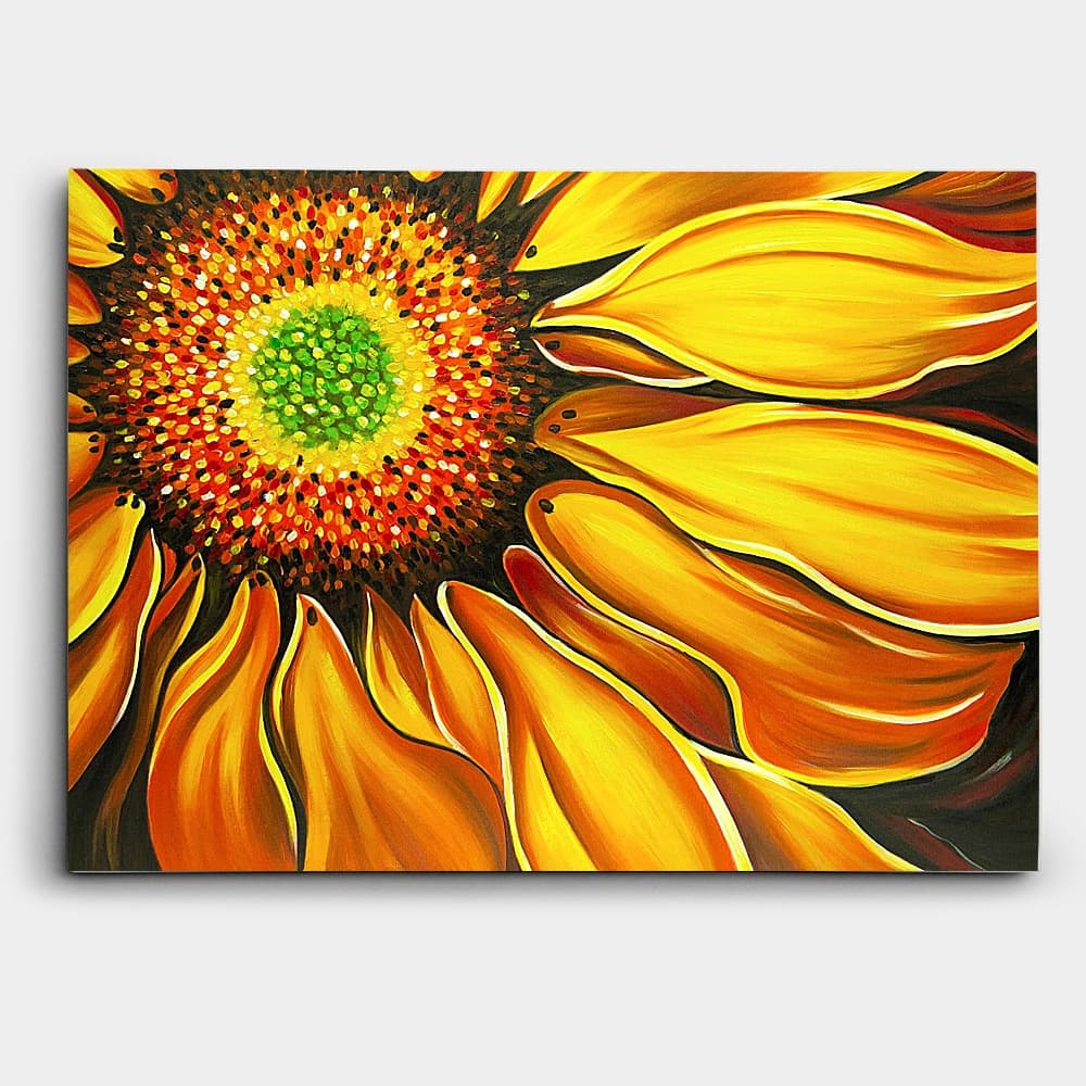 Sunflower Close-Up in Fiery Tones