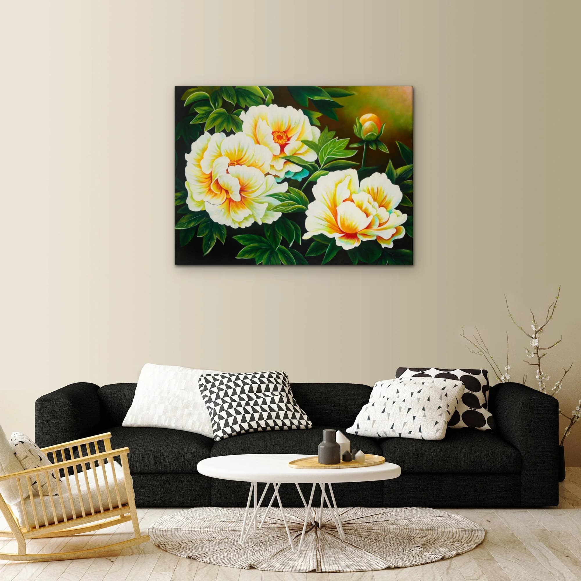 Creamy White Peonies in Warm Light image 10