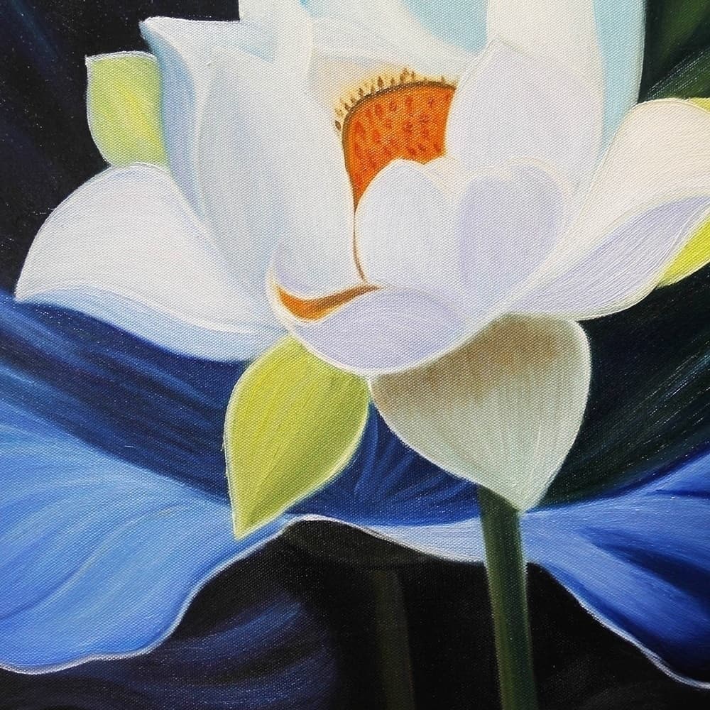 White Lotus on Blue Lily Pad image 3