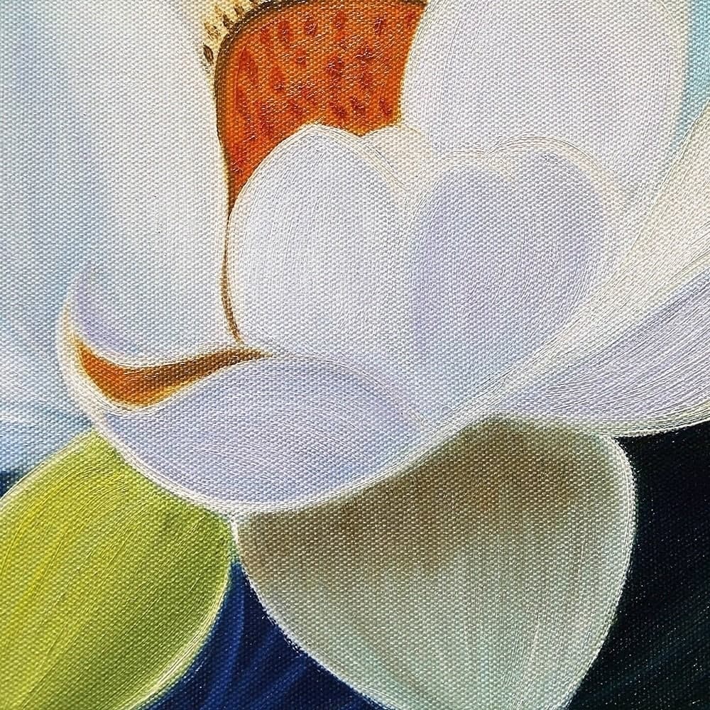 White Lotus on Blue Lily Pad image 4
