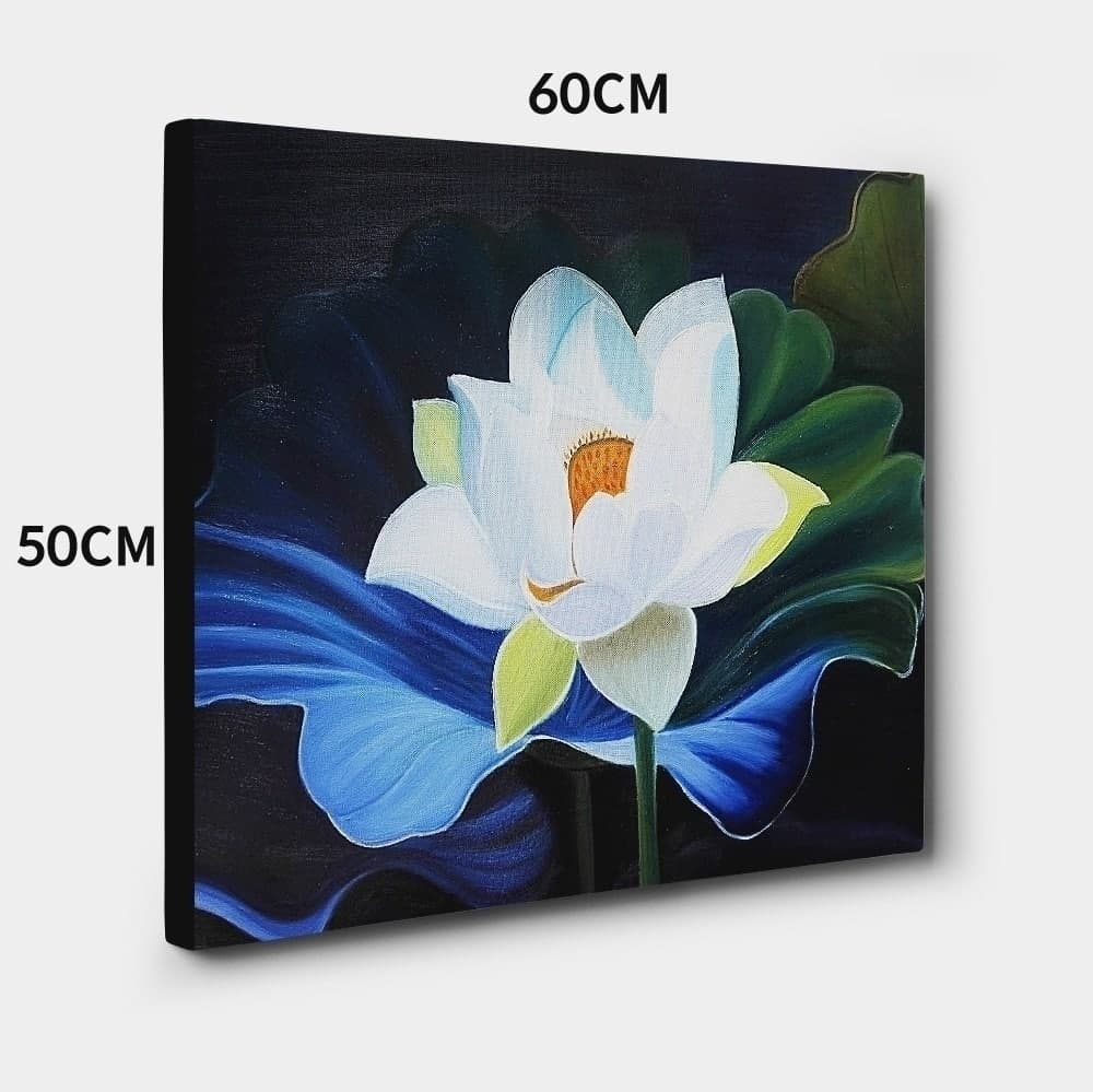 White Lotus on Blue Lily Pad image 2