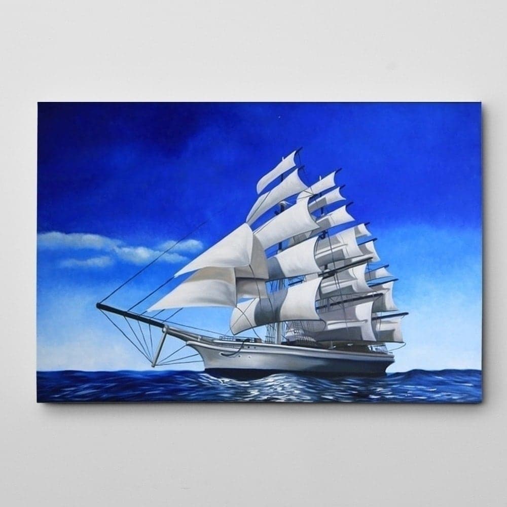 White Sailing Ship on the Open Sea