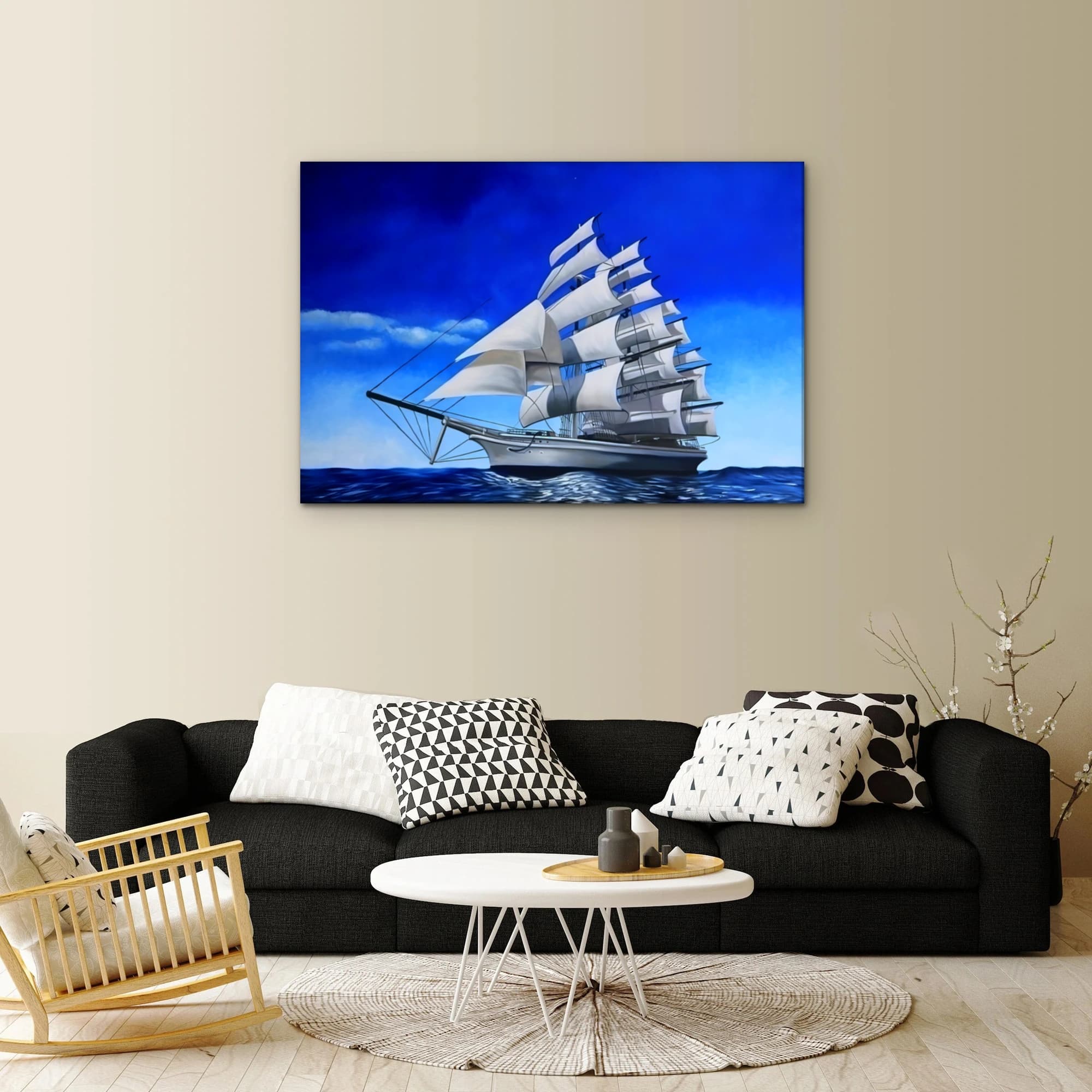 White Sailing Ship on the Open Sea image 7