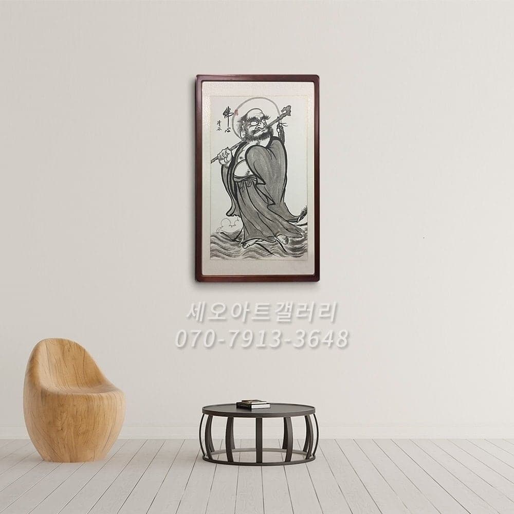 Bodhidharma Full Figure Traditional Framed – The Buddha’s Mind image 3