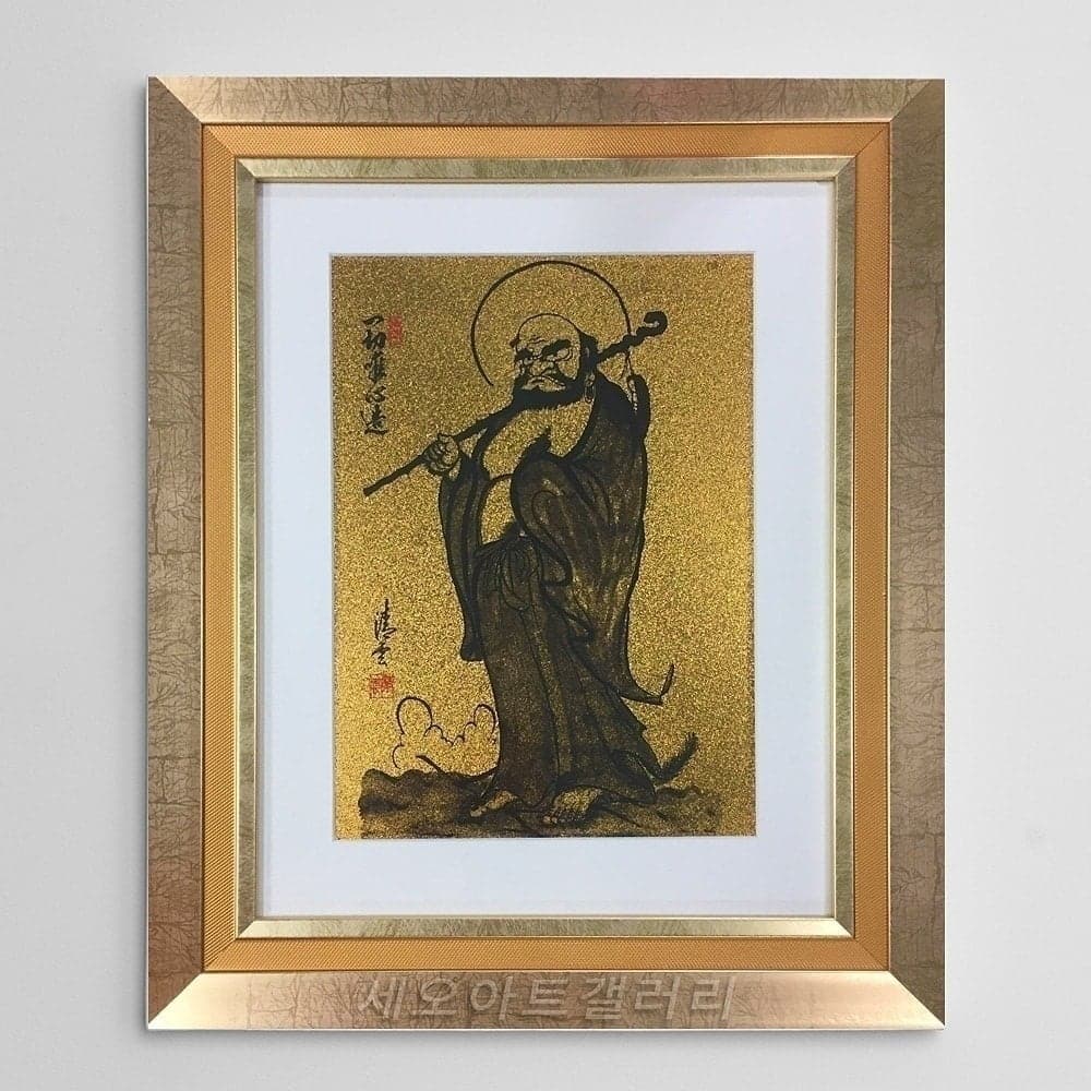 Golden Bodhidharma Painting – All Things Arise from Mind