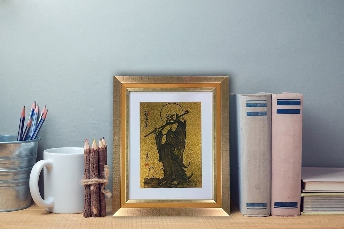 Golden Bodhidharma Painting – All Things Arise from Mind image 3