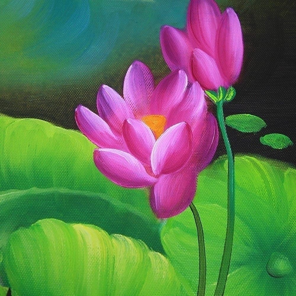 Nine Koi Fish in Lotus Pond with Pink Flowers image 4