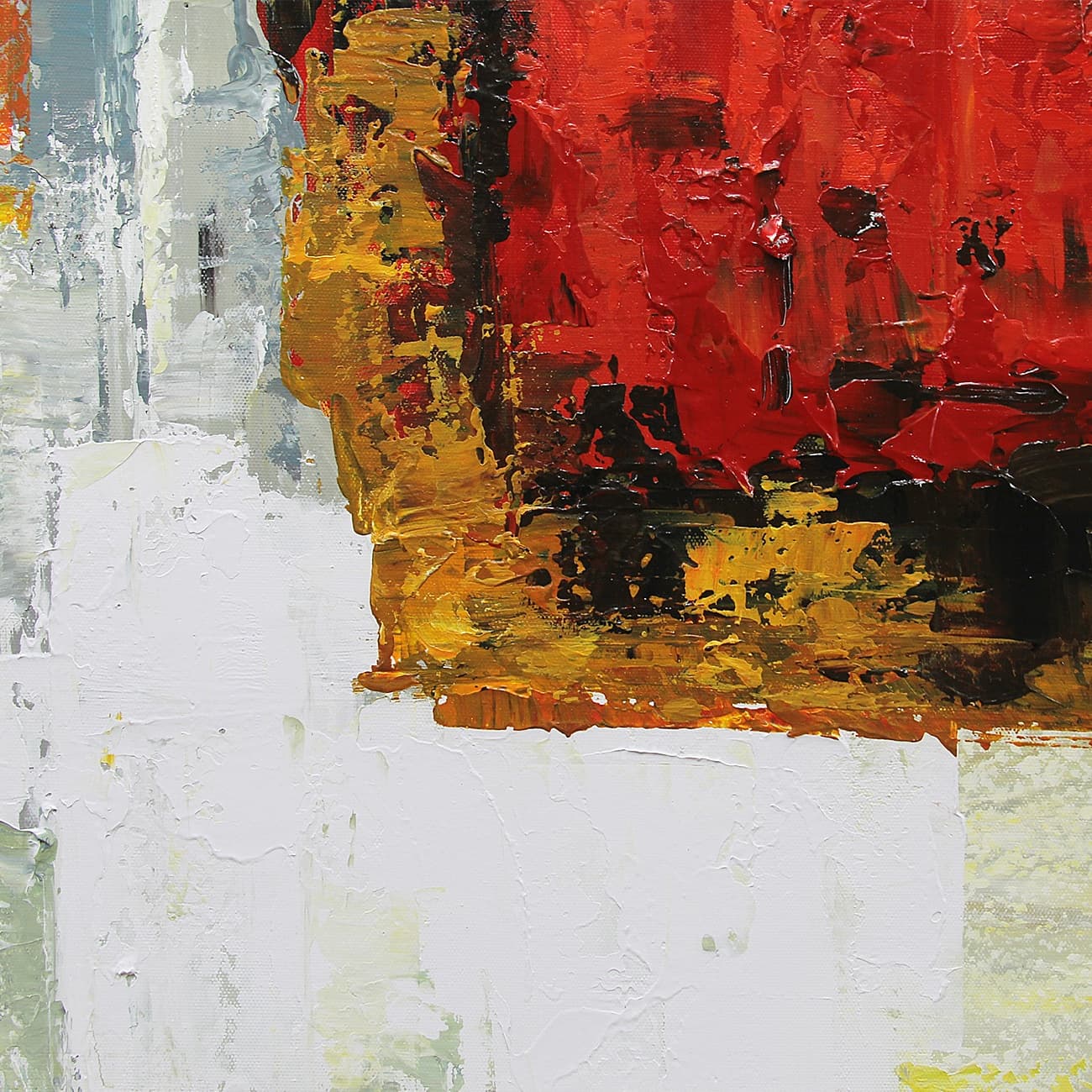Red and Gold Abstract Painting image 2