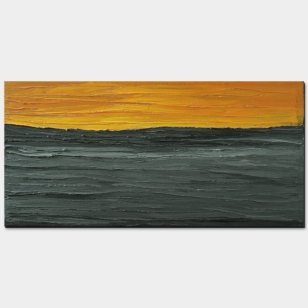 Abstract Ocean Sunset Painting