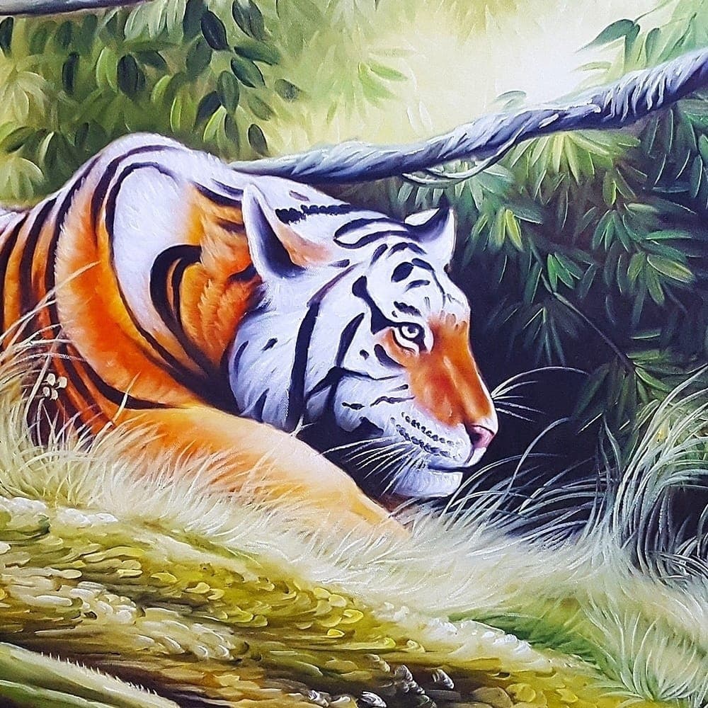 Tiger Resting in the Undergrowth image 2