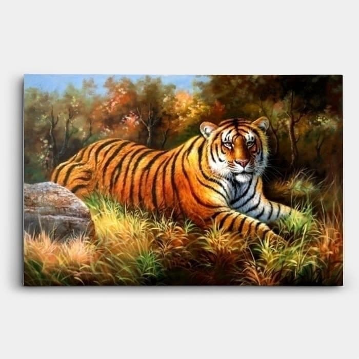 Tiger on the Autumn Savanna