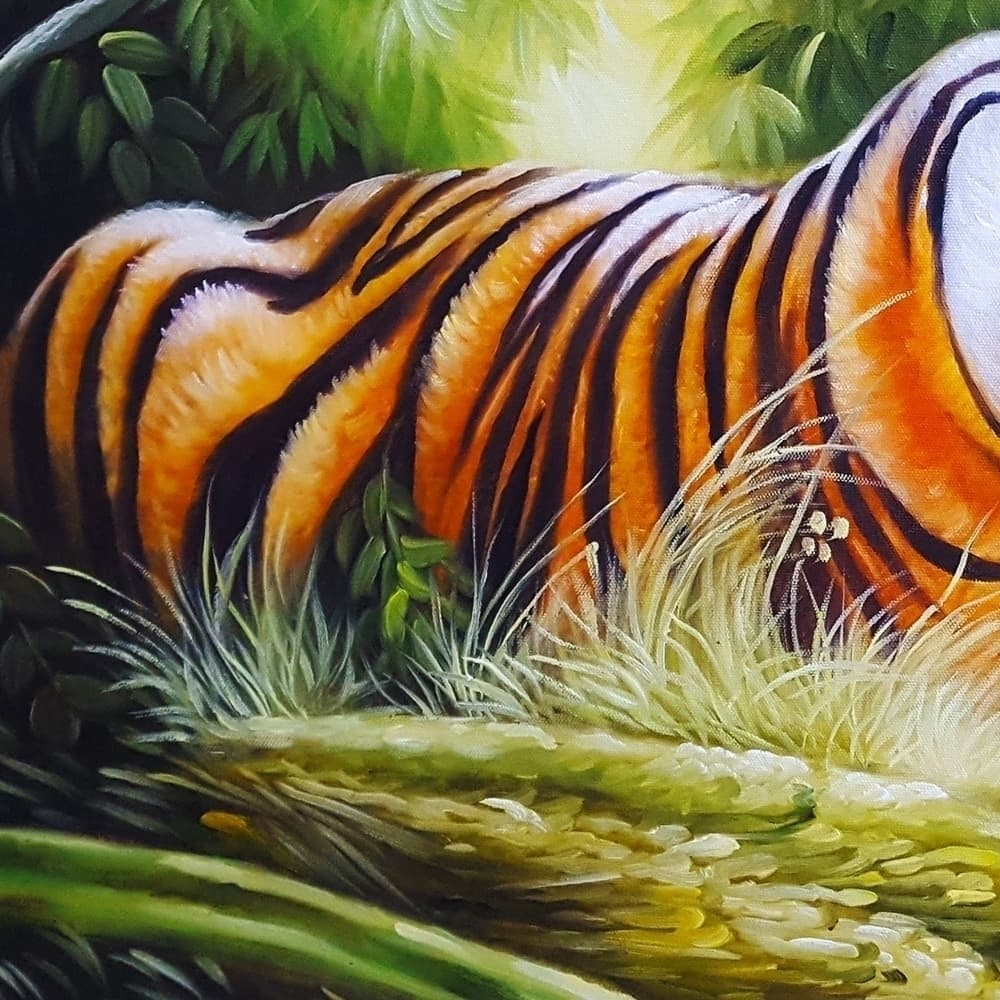 Tiger Resting in the Undergrowth image 3