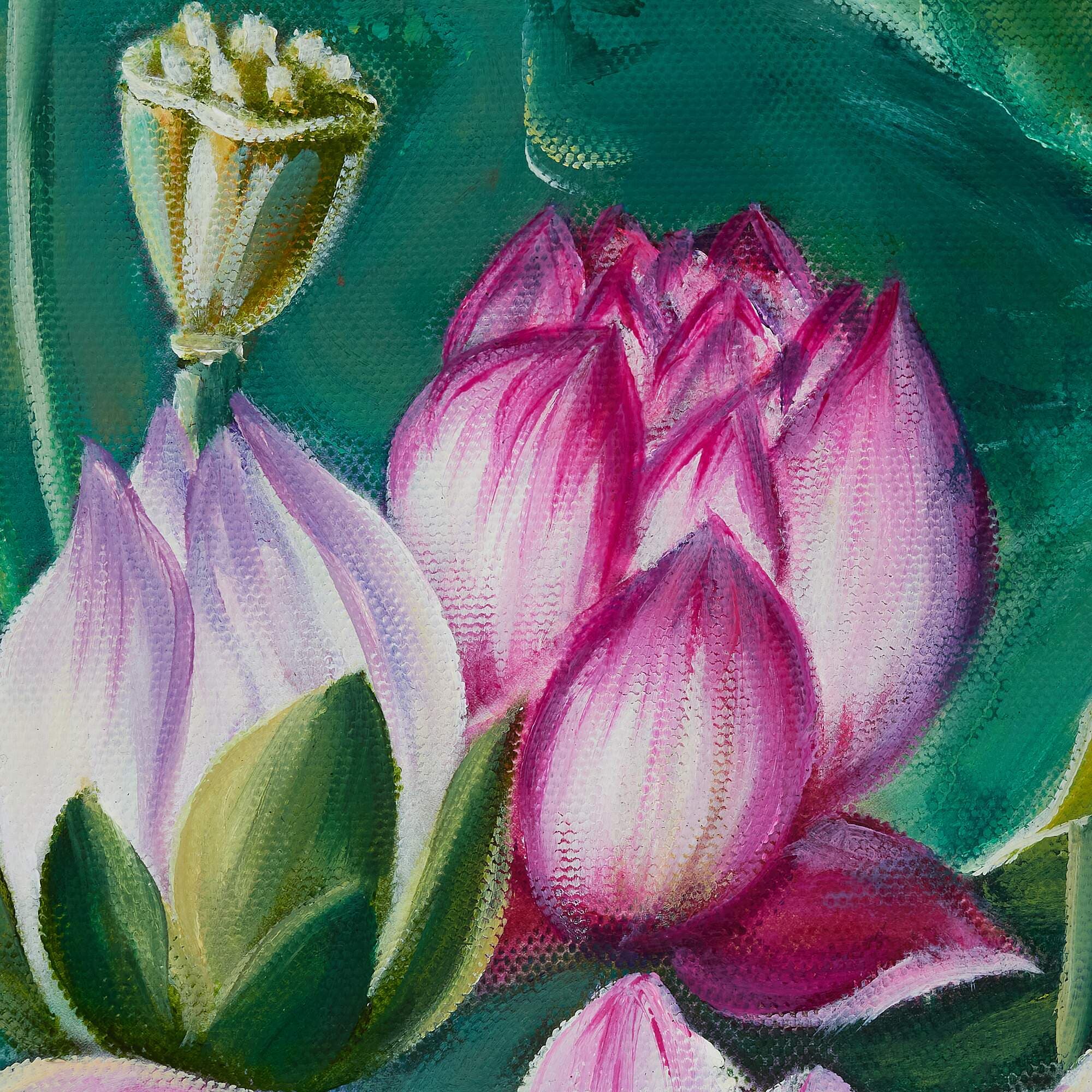 Pink Lotus Garden with Colorful Pond image 4
