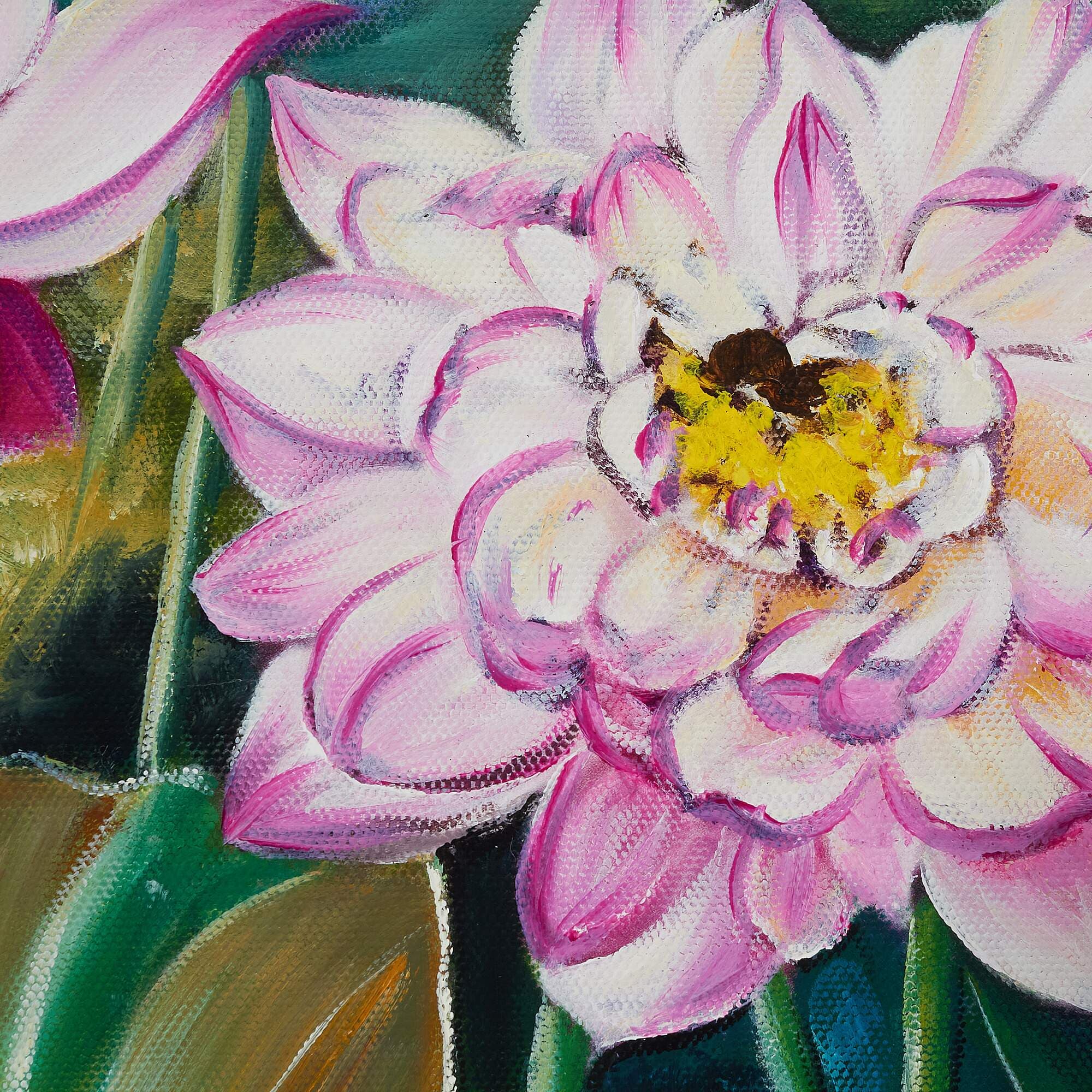 Pink Lotus Garden with Colorful Pond image 3