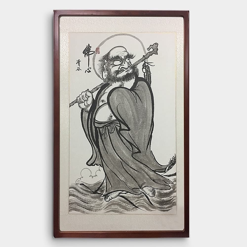 Bodhidharma Full Figure Traditional Framed – The Buddha’s Mind