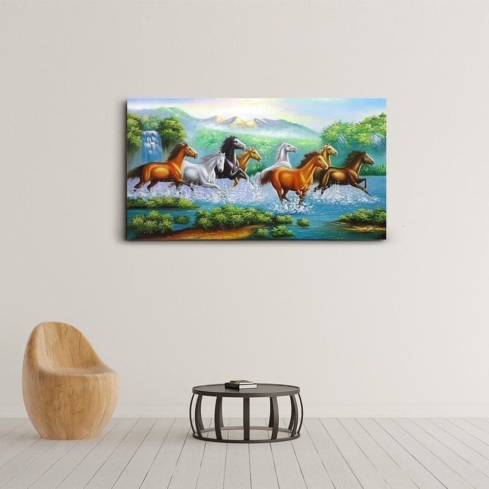 Eight Horses Running Through Mountain Stream image 2