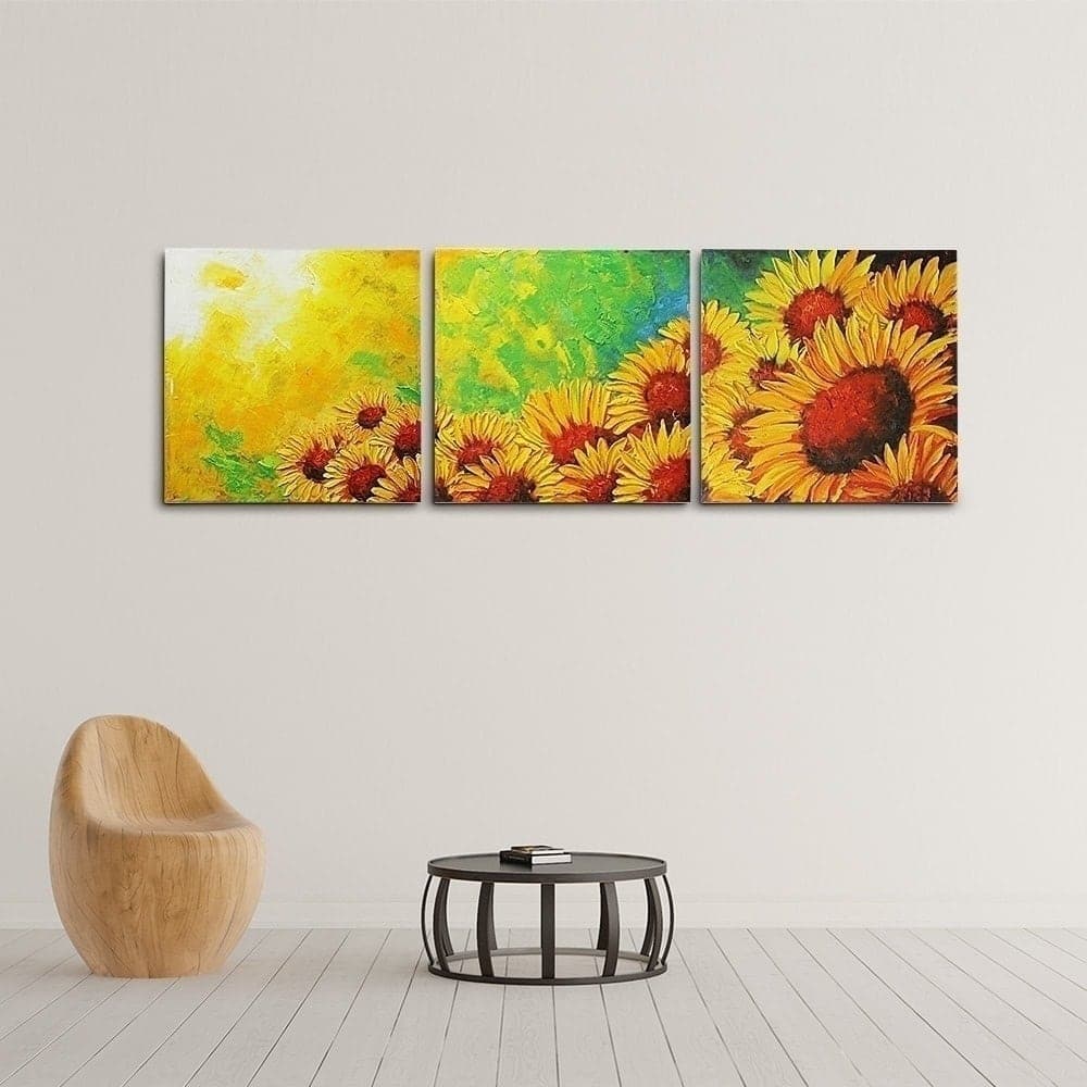 Vibrant Sunflower Triptych image 2