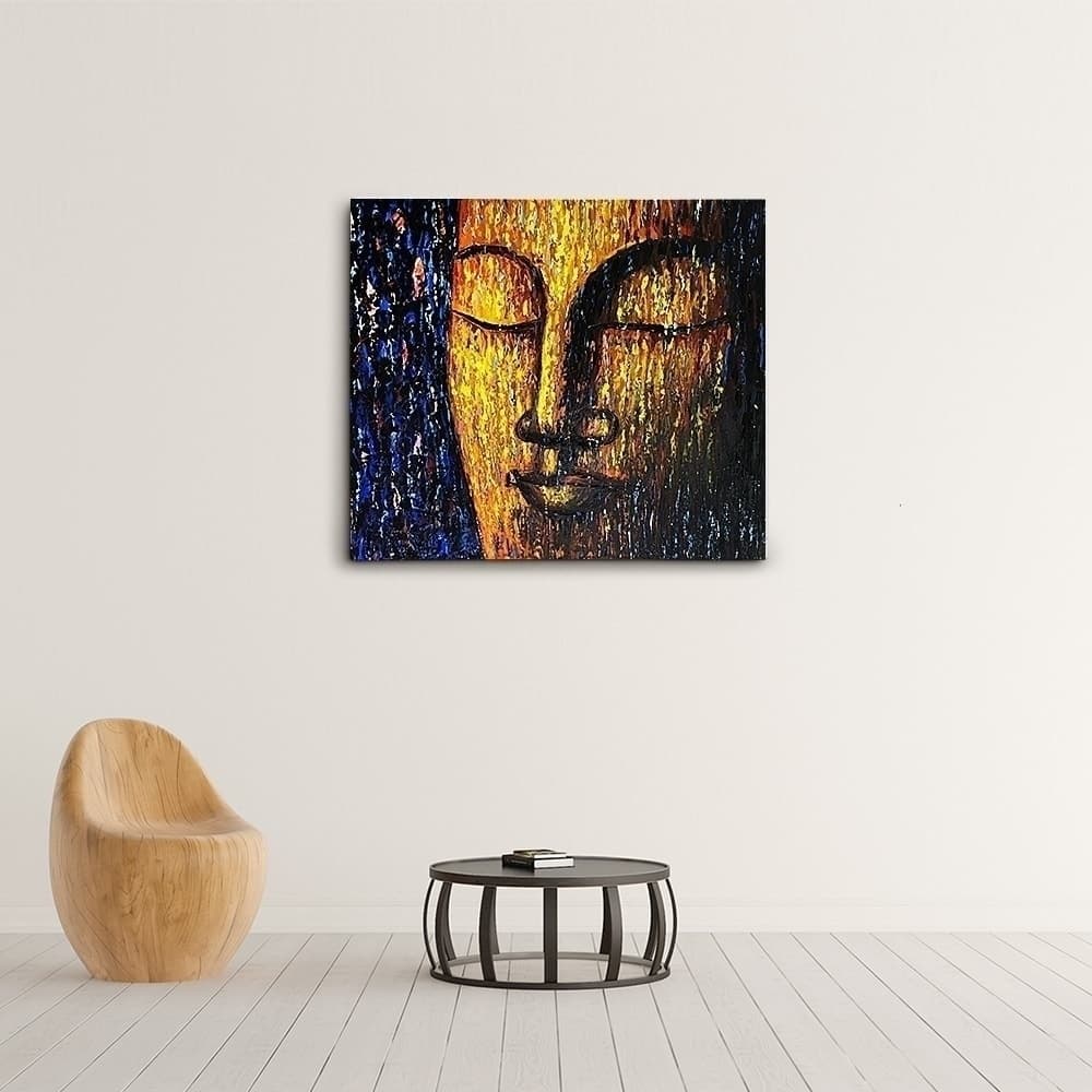 Blue and Gold Buddha Oil Painting image 6