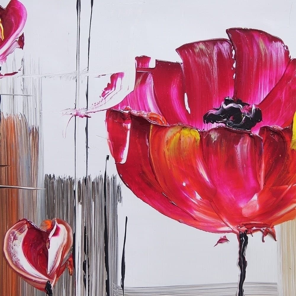 Abstract Red Poppy Flower Painting image 2