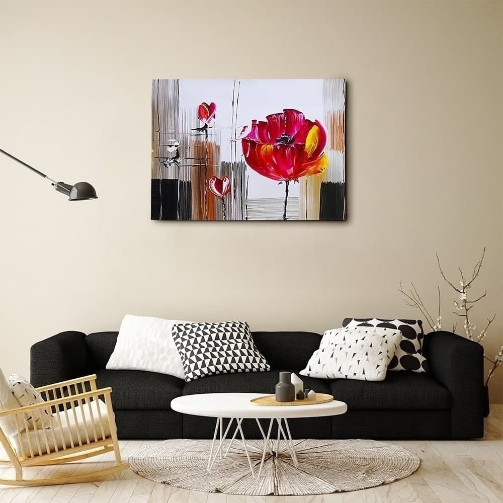 Abstract Red Poppy Flower Painting image 5