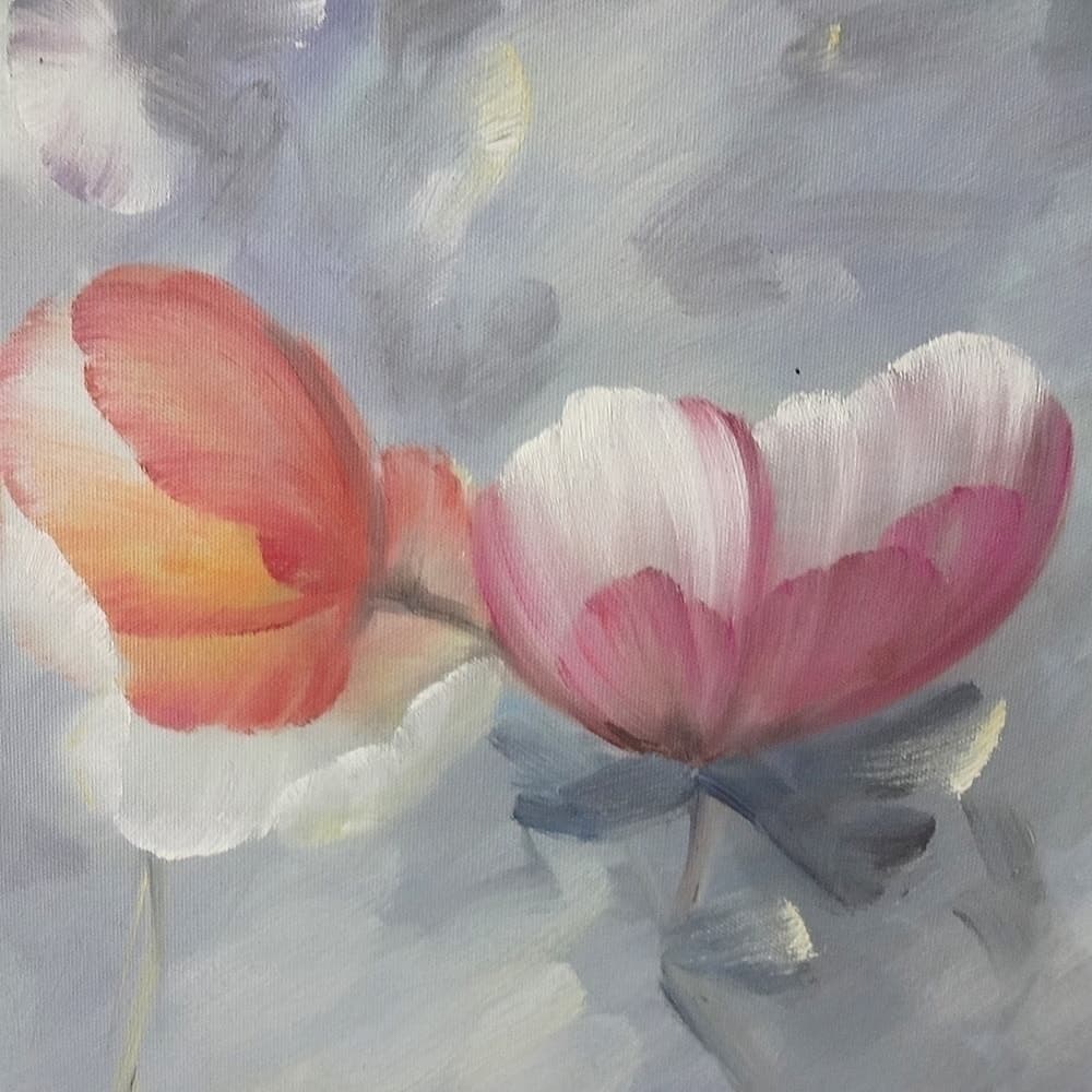 Peonies in Misty Blue Diptych image 2