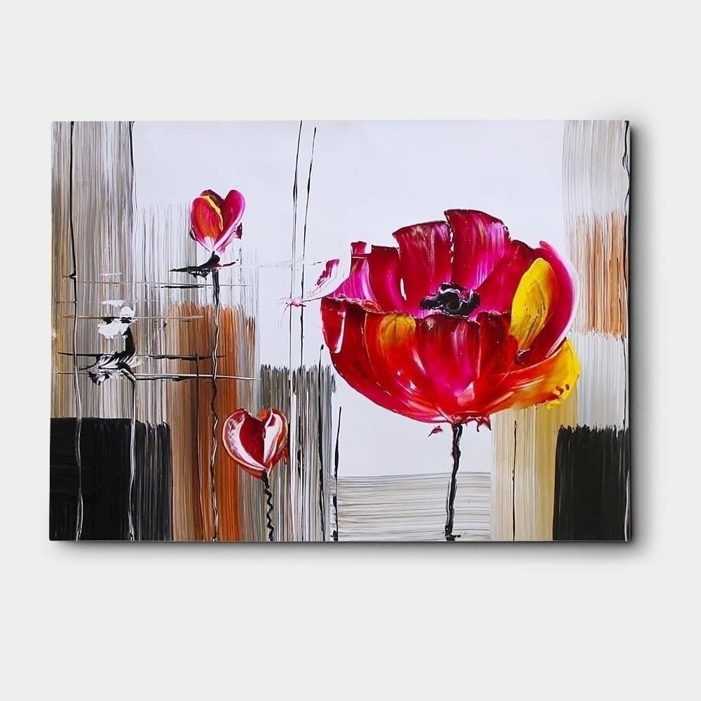 Abstract Red Poppy Flower Painting
