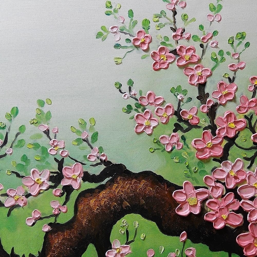 Pink Plum Blossom Painting image 4