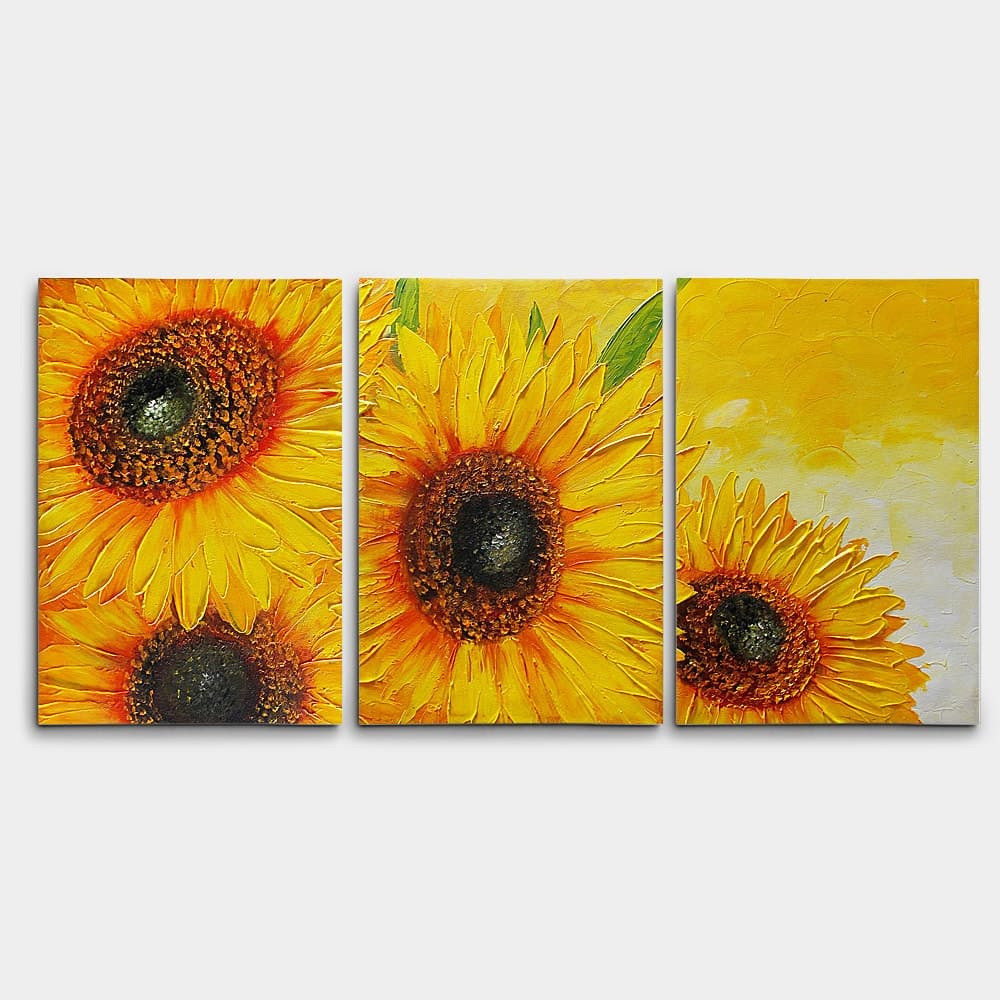 Sunflower Triptych Close-Up